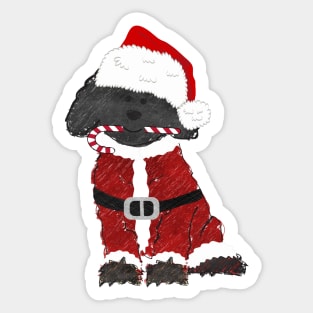 Christmas Labradoodle Santa Claus Sticker